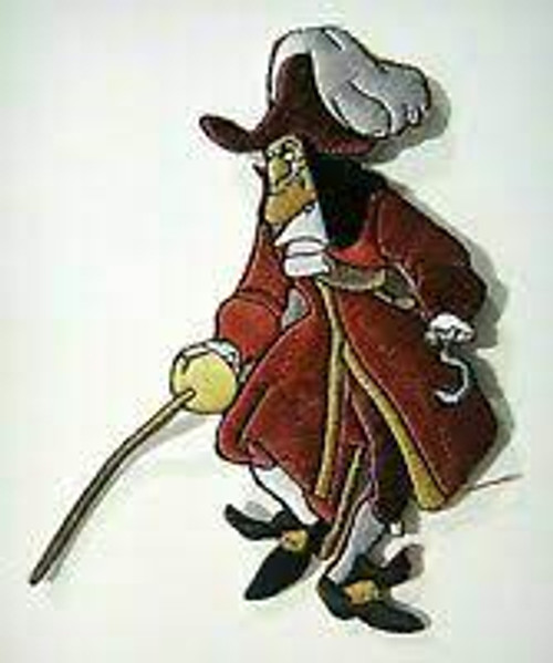 5 inches tall , a new Captain Hook from the Peter Pan series embroidered patch. Sew on or iron on. New.

Please note we will always combine shipping on like items.  Any additional patch or pin will ship for 50 cent per item.  Any additional payment will be reimbursed to your Paypal account.  Thank You.