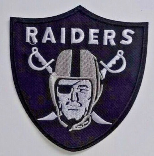 3 1/2" x 3 3/4" tall, a new Oakland or Los Angeles or the Las Vegas Raiders embroidered logo patch. New.
 
Please note we will always combine shipping on like items.  Any additional patch or pin will ship for 50 cent per item.  Any additional payment will be reimbursed to your Paypal account.  Thank You.