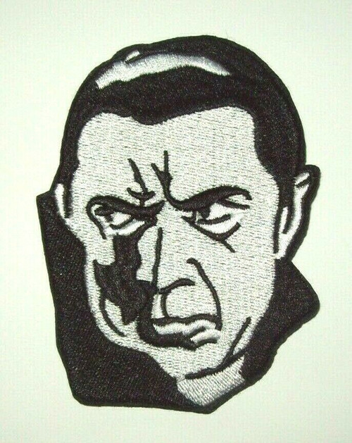 4 inches tall,  Bela Lugosi's Dracula "Portrait" embroidered patch. Sew on or iron.

Please note we will always combine shipping on like items.  Any additional patch or pin will ship for 50 cent per item.  Any additional payment will be reimbursed to your Paypal account.  Thank You.