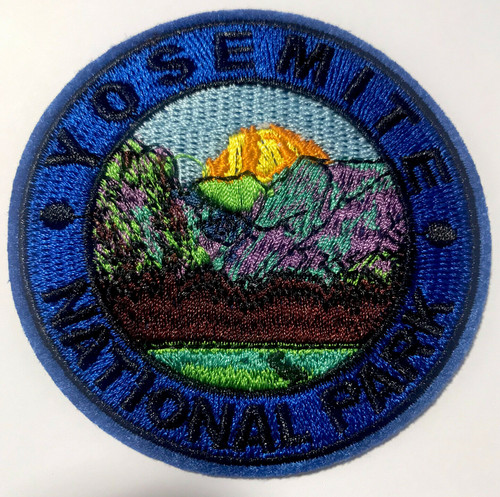 2 3/4 inches diameter, a new Yosemite National Park, California embroidered patch -new  Sew on or Iron on. 
 
Please note we will always combine shipping on like items.  Any additional patch or pin will ship for 50 cent per item.  Any additional payment will be reimbursed to your Paypal account.  Thank You.