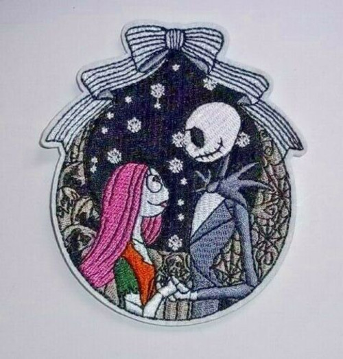 3" x 4" tall, a new Disney, Nightmare Before Christmas "Jack Skellington and Sally embroidered patch. New.
 
Please note we will always combine shipping on like items.  Any additional patch or pin will ship for 50 cent per item.  Any additional payment will be reimbursed to your Paypal account.  Thank You.