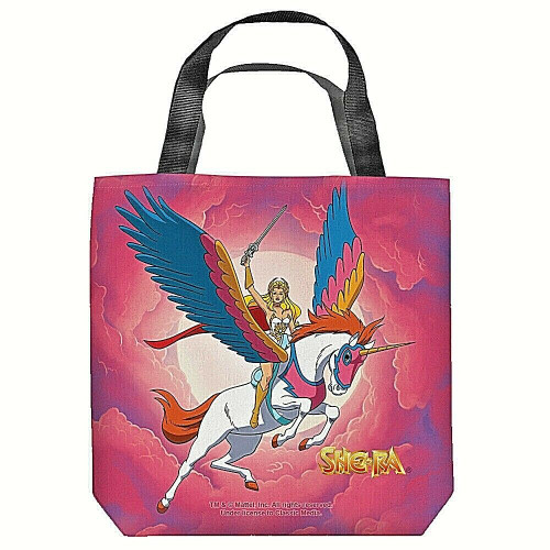 Please note, the tote bags are a special order, and there is a 10-15 business day turnaround from order to shipment.  

16 inches by 16 inches, She-Ra "Masters of the Universe" Tote Bag.  This highly collectible bag is made of a spun polyester, and has the look and feel of a "Light Weight Cotton Canvas Bag".  Includes 2 black handles and is printed on both sides with same image shown.  

Please note we will always combine shipping on like items.  Any additional patch or pin will ship for 50 cent per item.  Any additional payment will be reimbursed to your Paypal account.  Thank You.