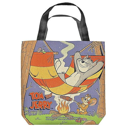 Please note, the tote bags are a special order, and there is a 10-15 business day turnaround from order to shipment.  

16 inches by 16 inches, a new Tom and Jerry Tote Bag.  This highly collectible bag is made of a spun polyester, and has the look and feel of a "Light Weight Cotton Canvas Bag".  Includes 2 black handles and is printed on both sides with same image shown.  

Please note we will always combine shipping on like items.  Any additional patch or pin will ship for 50 cent per item.  Any additional payment will be reimbursed to your Paypal account.  Thank You.