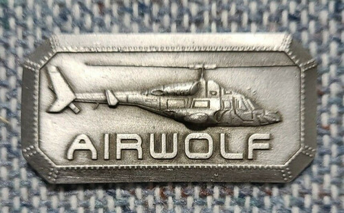 1 3/4 inches wide, a new Air Wolf 3D Embossed Bell-222A Helicopter enamel pin with clutch back. New.

Please note we will always combine shipping on like items.  Any additional patch or pin will ship for 50 cent per item.  Any additional payment will be reimbursed to your Paypal account.  Thank You.