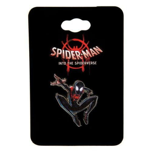 1. 14 inches wide, a new Marvel Comics, Miles Morales, Spider-Man into the Spiderverse enamel pin with a single post clutch back. New.

Please note we will always combine shipping on like items.  Any additional patch or pin will ship for 69 cent per item.  Any additional payment will be reimbursed to your Paypal account.  Thank You.