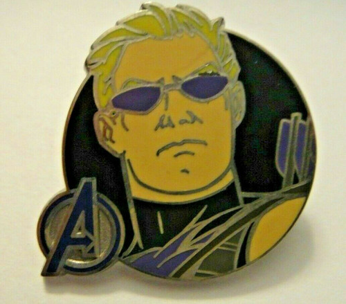 1 1/8" inches in diameter. Marvel Comics Hawkeye"s Face Enamel Pin with clutch back. New.

Please note we will always combine shipping on like items.  Any additional patch or pin will ship for 50 cent per item.  Any additional payment will be reimbursed to your Paypal account.  Thank You.