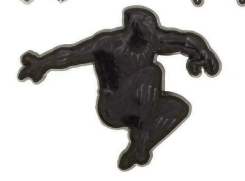1.25 inches wide,  Black Panther Action Pose Enamel Lapel Pin with clutch back. New.

Please note we will always combine shipping on like items.  Any additional patch or pin will ship for 50 cent per item.  Any additional payment will be reimbursed to your Paypal account.  Thank You.