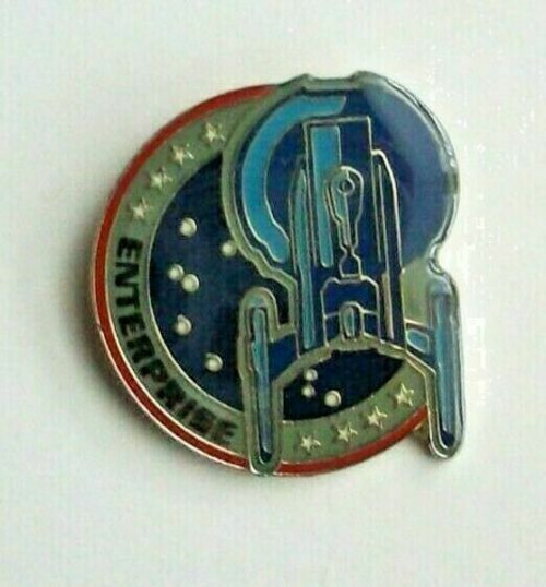 1  3/8 inch high, Star Trek Enterprise TV series enamel pin with clutch back. New.

Please note we will always combine shipping on like items.  Any additional patch or pin will ship for 50 cent per item.  Any additional payment will be reimbursed to your Paypal account.  Thank You.