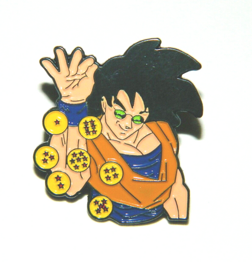1. 1/8 inches tall, A new Dragon Ball Z Japanese Anime’ Goku Dropping Dragon Balls Metal Enamel Pin with clutch back. 

Please note we will always combine shipping on like items.  Any additional patch or pin will ship for 50 cent per item.  Any additional payment will be reimbursed to your Paypal account.  Thank You.