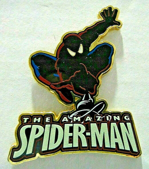 2 1/2 inches tall.  a new The Amazing Spider-man (Marvel Comics) enamel pin with clutch back. 

Please note we will always combine shipping on like items.  Any additional patch or pin will ship for 50 cent per item.  Any additional payment will be reimbursed to your Paypal account.  Thank You.