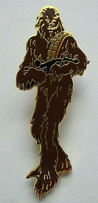 2.25 inches tall, Star Wars Chewbacca With Gun Cloisonne enamel pin with clutch back. New.

Please note we will always combine shipping on like items.  Any additional patch or pin will ship for 50 cent per item.  Any additional payment will be reimbursed to your Paypal account.  Thank You.