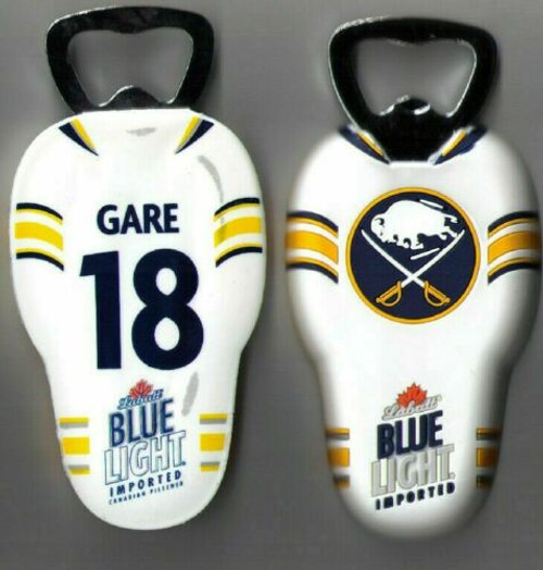 Up for sale is one "1"  older rubber and metal key chain.  The key chain is shaped like a Buffalo Sabres jersey. Featured jersey #18 worn by the retired Sabre, Danny Gare.  The keychain is double sided with the logo on the front and the numbers on the back.   

Please note we will always combine shipping on like items.  Any additional patch or pin will ship for 50 cent per item.  Any additional payment will be reimbursed to your Paypal account.  Thank You.