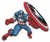 3.5 inches wide, a new Marvel Comics, Captain America "Attacking" embroidered patch. Sew on or iron. 

Please note we will always combine shipping on like items.  Any additional patch or pin will ship for 50 cent per item.  Any additional payment will be reimbursed to your Paypal account.  Thank You.