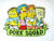 4 inches wide,  a new "Dork Squad" from the Simpsons TV series embroidered patch.  Sew on or iron. 

Please note we will always combine shipping on like items.  Any additional patch or pin will ship for 50 cent per item.  Any additional payment will be reimbursed to your Paypal account.  Thank You.