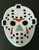 3 inches tall, a new Jason Voorhees "Friday the 13th" Mask Embroidered Patch. Sew on or iron. 

Please note we will always combine shipping on like items.  Any additional patch or pin will ship for 50 cent per item.  Any additional payment will be reimbursed to your Paypal account.  Thank You.