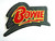 3 inches wide,  Bowie (David Bowie) Logo Embroidered Patch.  Sew on or iron. 

Please note we will always combine shipping on like items.  Any additional patch or pin will ship for 50 cent per item.  Any additional payment will be reimbursed to your Paypal account.  Thank You.