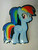 1.5 inches tall, a new My Little Pony "Rainbow Dash" standing enamel pin with clutch back.

Please note we will always combine shipping on like items.  Any additional patch or pin will ship for 50 cent per item.  Any additional payment will be reimbursed to your Paypal account.  Thank You.