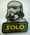 1.5 inches tall,  Solo, A Star Wars Story "May 25th, 2018. Stormtrooper Enamel Metal pin with clutch back. New.

Please note we will always combine shipping on like items.  Any additional patch or pin will ship for 50 cent per item.  Any additional payment will be reimbursed to your Paypal account.  Thank You.