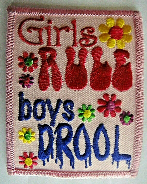 Girls Rule, Boys Drool Embroidered Patch Log-new - MTCToys.com