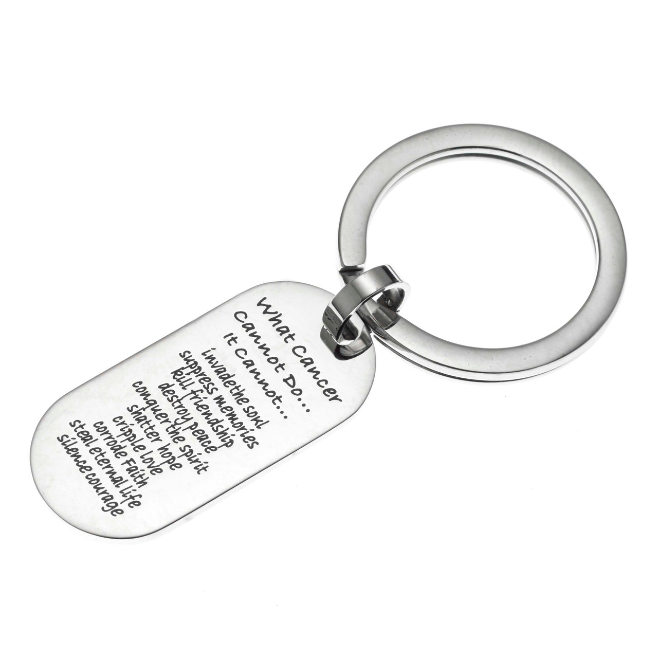 What Cancer Cannot Do Dog Tag Key Ring