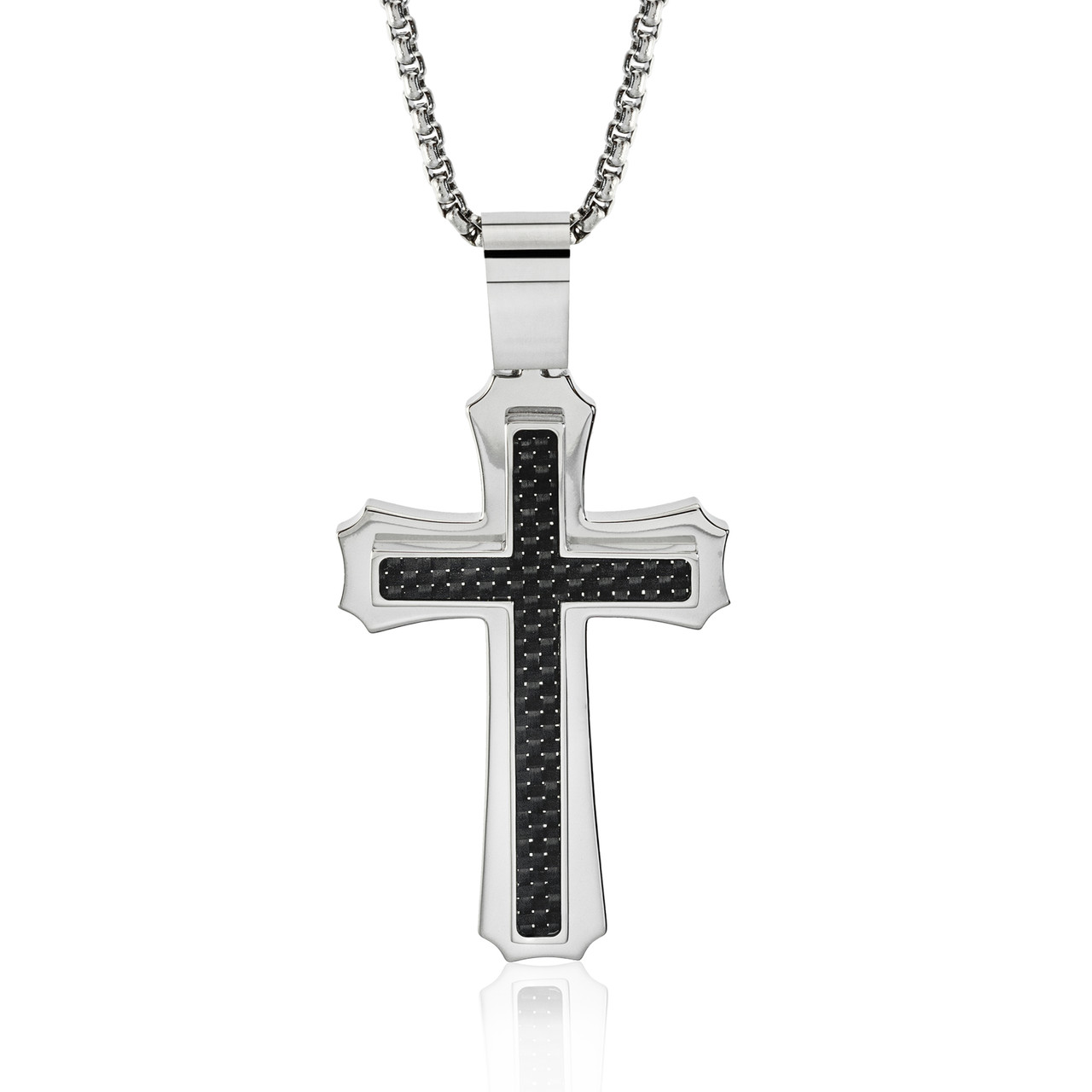 Mens Sterling Silver Cross Pendant Necklace - JCPenney