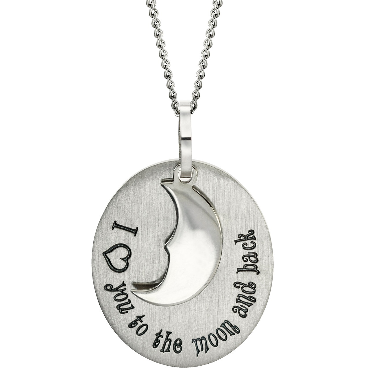 Moon And Back Necklace Silver - livelagom.com