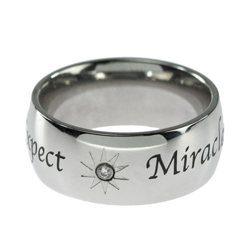 Joyful Sentiments Religious Jewelry Stainless Steel Pierced Cross Ring