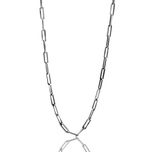 Large Paper Clip Chain Necklace 14K Gold