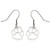 Stainless Steel Open Paw Print Dangle Earrings - Pet Memorial Jewelry Gift