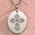 Etched Cross Serenity Prayer Pendant Necklace