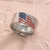 Stainless Steel American Flag Enamel Ring - Patriotic USA Jewelry for Men and Women