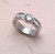 Round and Baguette Cut Cubic Zirconia Stainless Steel Engagement Ring