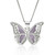 Lavender Wings Stainless Steel Butterfly Pendant Necklace - Inspirational Jewelry Gift