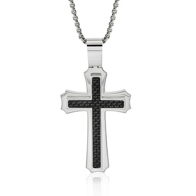 Men's Cross Pendant Necklace with 