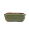 6" Banded Rectangle Bonsai Pot - Deep Green