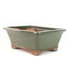 8" Tall Footed Rectangle Pot - Dark Green