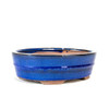  8.5" Banded Oval Pot - Blue