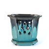 6" Square Orchid Pot - Turquoise Ombre