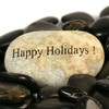 Zen Message Stone - Happy Holidays