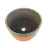 8" Unglazed Orange Textured Tokoname Barrel Bonsai Pot