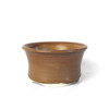 5" Round Flared Brown Glazed Bonsai Pot by Shane Cargilo