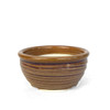 4.5" Round Brown Striped Glazed Bonsai Pot by Shane Cargilo