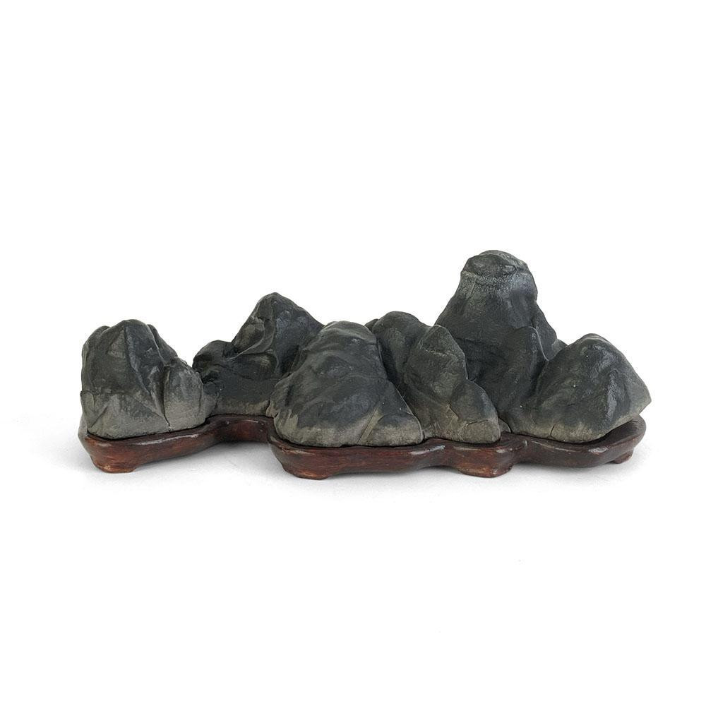 Japanese Suiseki - Abe River Seigaku Stone with Daiza - Eastern Leaf