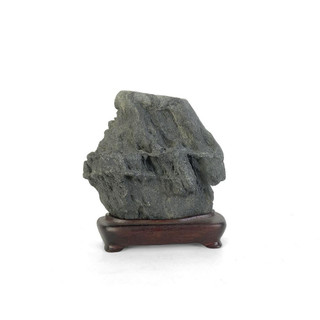 Japanese Suiseki - Saji River Object Stone with Daiza - Eastern Leaf