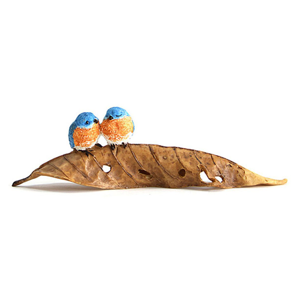 Bluebirds on Leaf