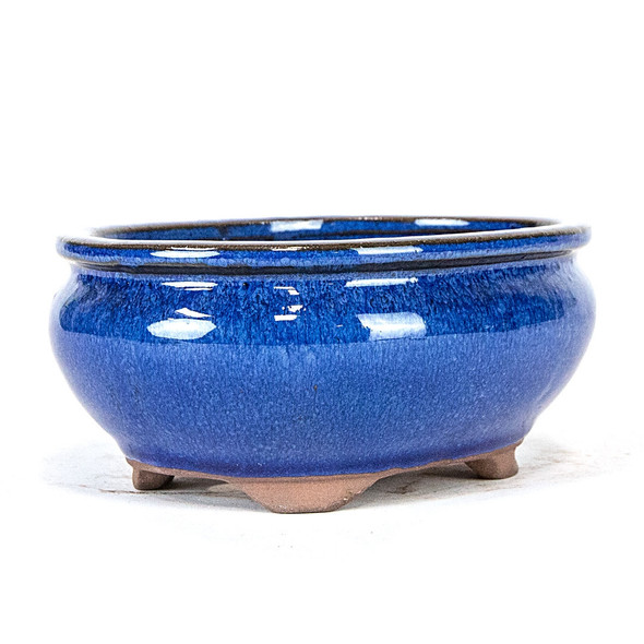 6" Tall Oval Pot - Blue