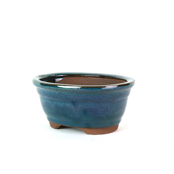 5" Tall Oval Shohin Pot - Teal