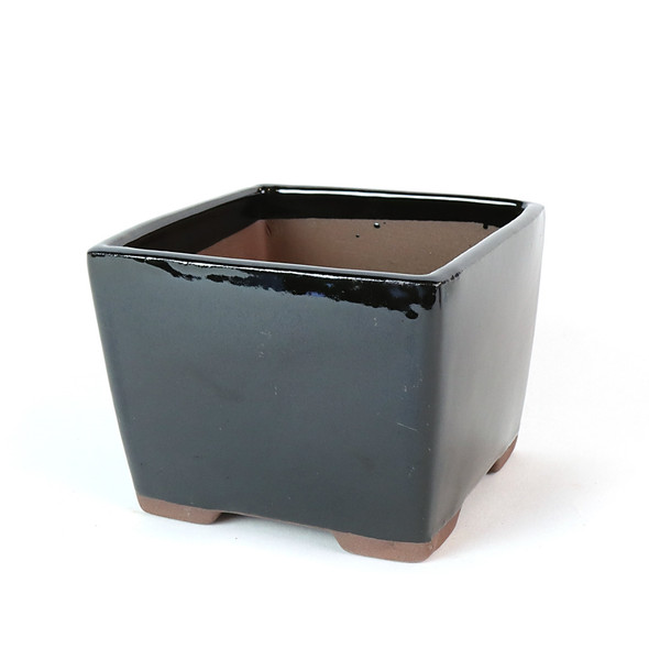 5" Square Cascade Pot - Black