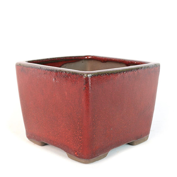 5" Square Cascade Pot - Red