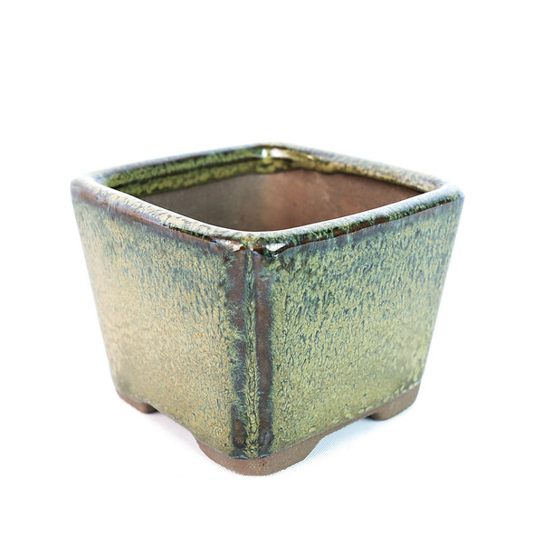 3" Square Cascade Mame Pot - Tan